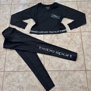 Bebe Sport Black Activewear Set Size S